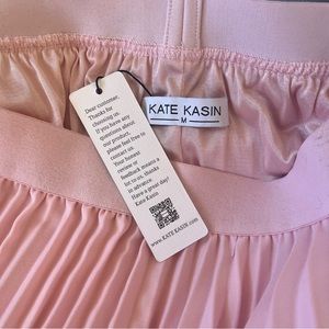 Pink Pleated Midi Skirt